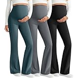 Sweetyweee 3 Pack Maternity Flared Leggings Over The...