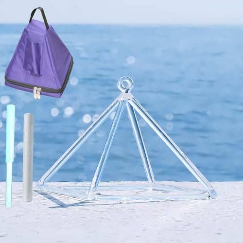 KKNSYW Pirámide de Canto de Cristal Transparente (6 a 12 Pulgadas) for meditación curativa con Sonido Terapia de Sonido Yoga Meditación de Chakras Oración curativa y reducción del estrés(8''+