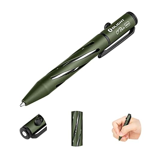 OLIGHT O'Pen Mini Ballpoint Pen, Replaceable EDC Black Ink Pens By Bolt Action for Office, Working, Writing, Construction Work, Special Gifts and etc (OD Green)