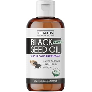 Organic Black Seed Oil | Cold Pressed Pure Black Cumin Seed Oil | Antioxidant, Blood Sugar & Liver Support | 100% Pure, Virgin Nigella Sativa | Zero Additives, Vegan & Non-GMO | 240ml (8 oz.)