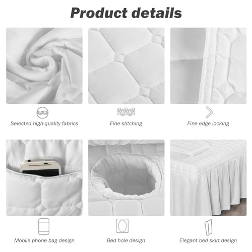 Funda para cama de masaje suave y agradable para la piel con orificio para camilla de salón 2