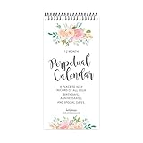 Floral Perpetual Birthday, Anniversary, Special Event Reminder Calendar Book Journal for Important Family Date Day Remembrance Wall Hanging, Mom Dutch Happy Bday Birthdate Gift Card Planner Organizer
