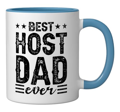 Taza de cerámica Best Host Dad Ever, azul/blanco miniatura 2