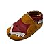 Mejale Weiche Sohle Leder Babyschuhe Lauflernschuhe Krabbelschuhe Kleinkind Kinderschuhe Hausschuhe Karikatur Fuchs(6-12 Monate, braun,M)