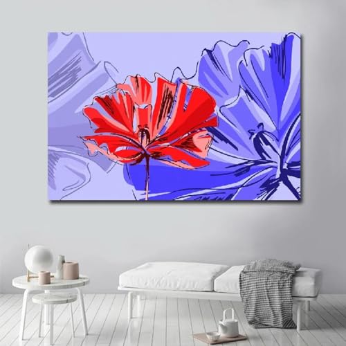 Toile moderne fleurs colorées apporte joie et sérénité au salon