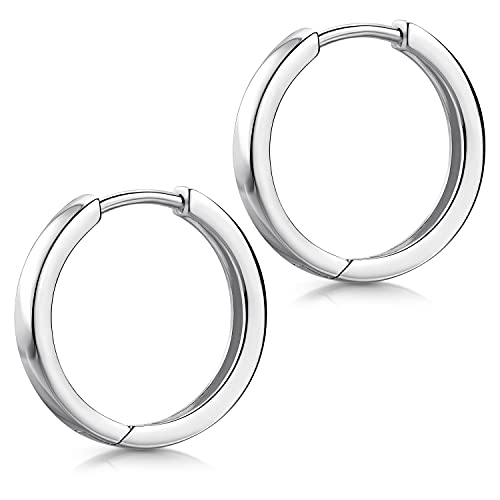 Materia Klappcreolen Silber 925 Herren 15mm SO-425