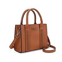 Wrangler Mini Tote Bag for Women Cute Small Satchel Purse Top-handle Handbag Crossbody Puese with Adjustable Strap Brown WG70S-8120BR