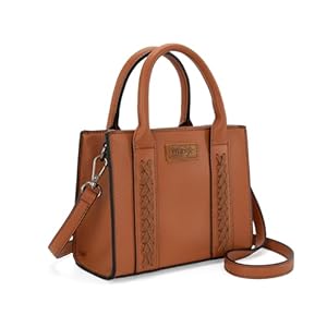 Wrangler Mini Tote Bag for Women Cute Small Satchel Purse Top-handle Handbag Crossbody Puese with Adjustable Strap Brown WG70S-8120BR