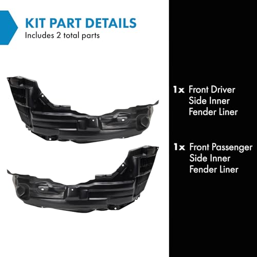 Image of TRQ Front Inner Fender Liner Set Compatible with 2010-2015 Mitsubishi Lancer MI1248131 MI1249131