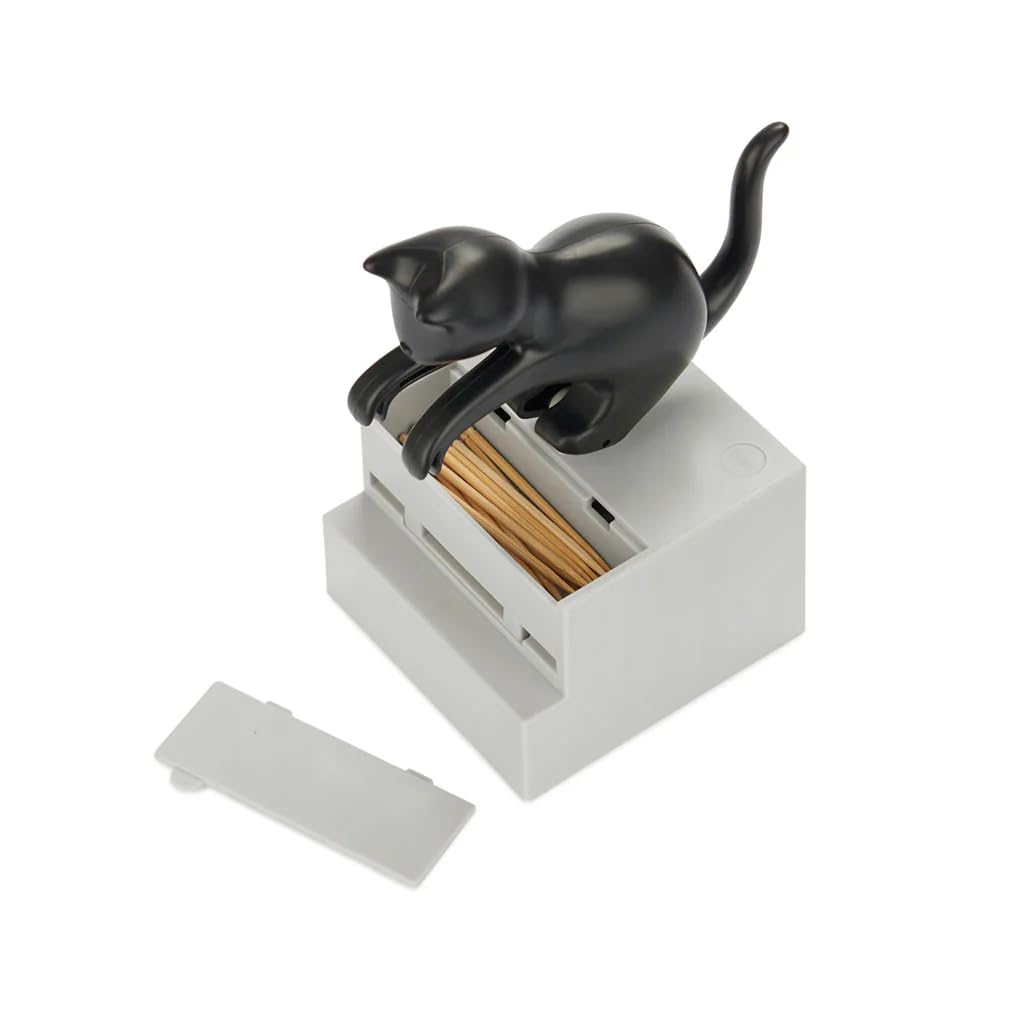 Balvi Distributeur de cure-dents Frisky Noir Chat Plastique