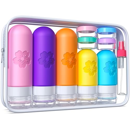 20Pack Travel Bottles for Toiletries, Silicone TSA Approved Travel Size Containers, Travel Essentials Leak Proof Refillable Liquid, Travel Shampoo and Conditioner Bottles