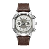 CILOA Mens Watches Leather Watch Analog Watch for Men Luxury Fashion Business Casual 30M Waterproof Men's Wrist Watches(Grey)