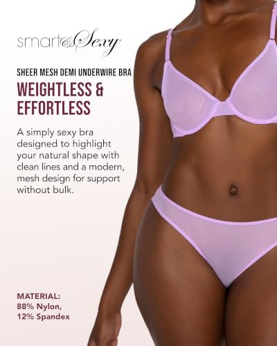 Image of Smart & Sexy Women's Sheer Mesh Demi Underwire Bra - See Through Bras