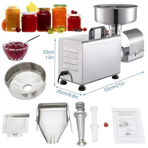 Colino elettrico per pomodoro e salse, 450 W, per passata di pomodoro e conserve, strumento da cucina efficiente per salse fresche