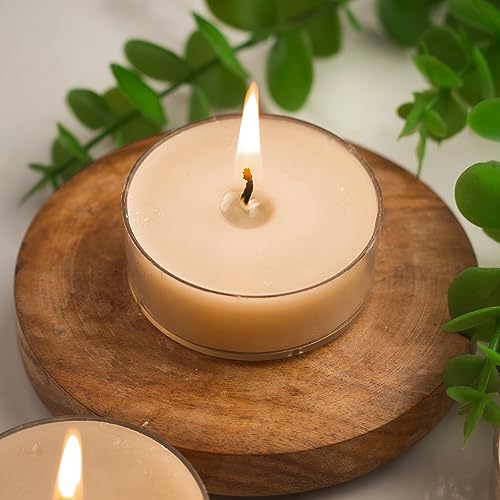 Image of AuraDecor Scented Soy Wax Acrylic Tealight Candle, Organic Luxury Aroma, Aromatic /Aromatherapy Votive Candle || Burn Upto 9 Hours (Lime Basil & Mandarin, Set of 4 Jumbo Tealight)