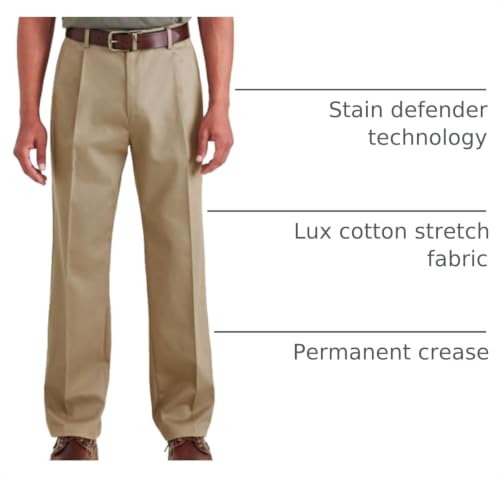 Iron-Free Khakis, Pleated, Relaxed Fit with Stain Defender by Dockers by DOCKERS - Used condition - Image 3