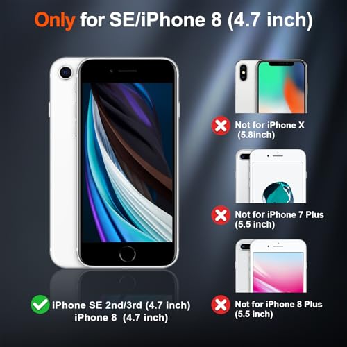 Image of SUPFINE Magnetic for iPhone SE Case 2022 (3rd) /2020 (2nd), iPhone 8 Case (Compatible with MagSafe) (Military Grade Drop Protection) Slim Translucent Matte Phone Case,Red
