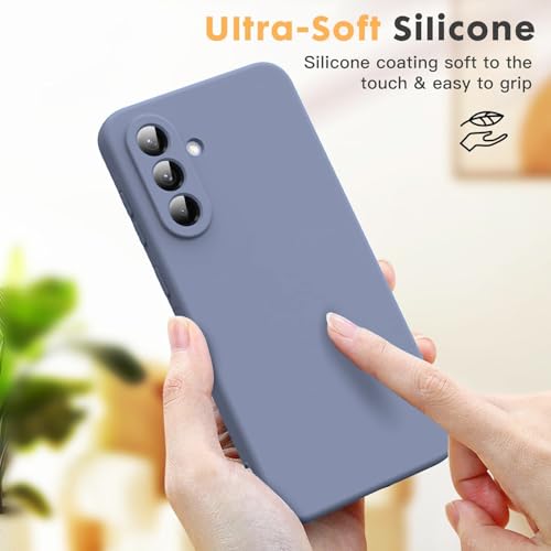 Image of DIZORO Microfiber Candy Case for Samsung A36 5G Smooth Touch Cushion Liquid Soft Silicone Gel Rubber Phone Cases Non-Slip Full Body Protective Shockproof Back Cover (Lavender Grey.)