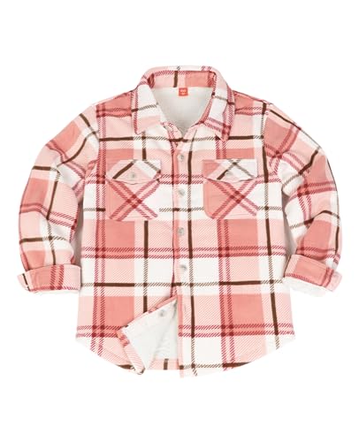 Image of ThCreasa Boys Sherpa Lined Plaid Button Shirt Jacket | Full Thermal Lining, Buffalo Plaid Shacket, Button Down, Family Matching Shirt, Dress Shirt Style, Cozy Winter Fall Outerwear