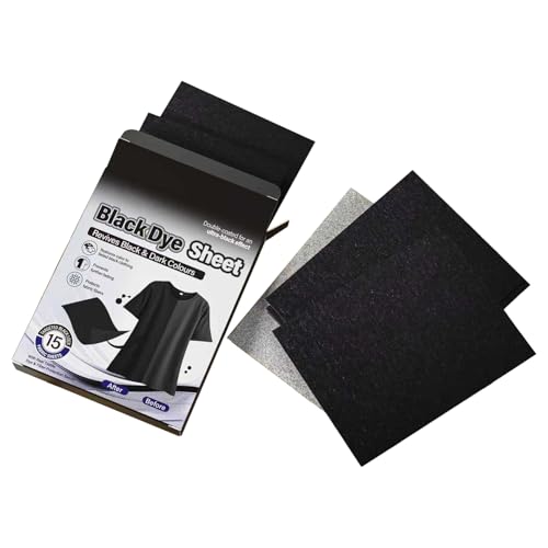 La mejor comparación de Donde Comprar Tinte para Ropa disponible en línea. 47 Tinte de ropa negro, 15 hojas de restaurador de color, reviviente de tela de lavandería, solución de restauración de prendas para lavadora, cuidado de mantenimiento del hogar,...