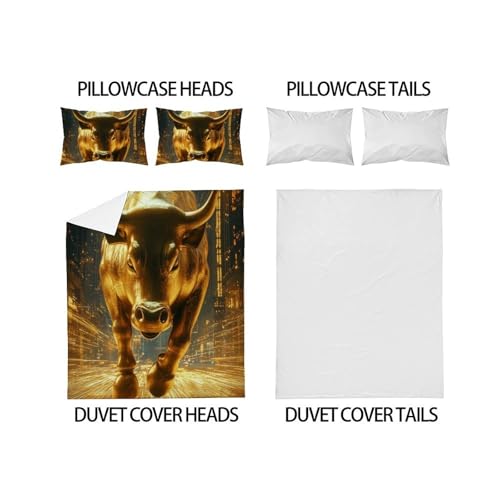 Taies d'oreiller et housse de couette Animaux Land motif 3D - 4