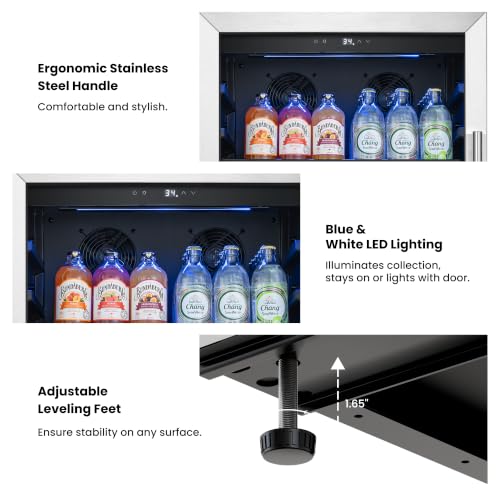 Image of Yeego 24 inch Beverage refrigerator, 238 Cans Drink Cooler Left-hinged
