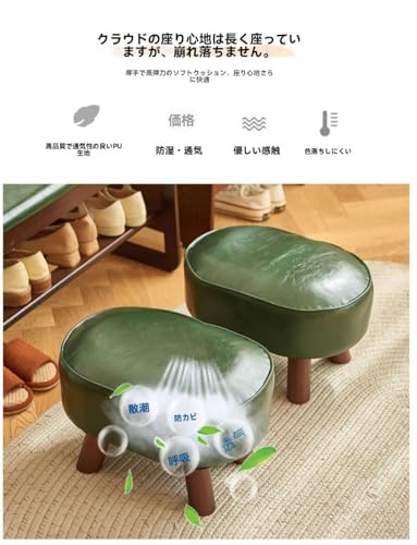 VQEGロースツール 高密度通気素材採用低座イス 滑り止めパッド内蔵静音設計 汚れ拭き取り簡単コンパクト座椅 玄関靴履き替え補助 家庭オフィス商業スペース対応多目的室内家具（具体的な製品寸法については寸法図をご参照ください。） (カボチャ椅子) [5]