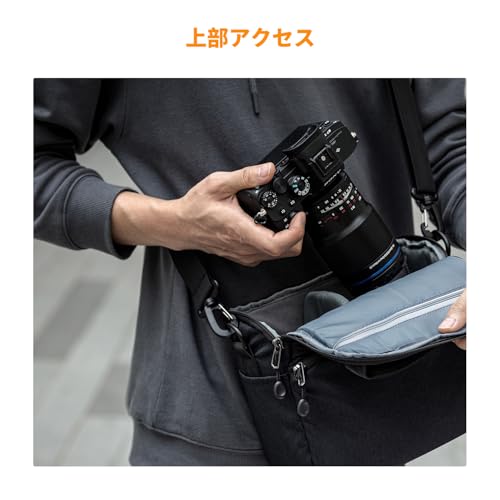 K&F Concept カメラバッグ ショルダーバッグ カメラショルダーバッグ おしゃれ 一眼レフカメラバッグ 5L 仕切り付き 撥水加工 軽量 手提げ/ショルダー カメラケース カメラアクセサリー/小物入れ収納用バッグ 旅行/出張/アウトドア撮影用バッグ 保護 コンパクト-ブラック