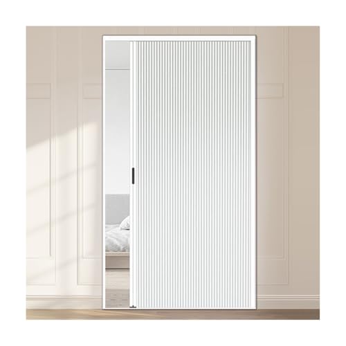 PFCDZDU Puerta Plegable Interior A Medida, Puerta Plegable Retráctil Sin Perforaciones con Marco De Aluminio, Impermeable Y con Aislamiento Térmico para Dormitorio