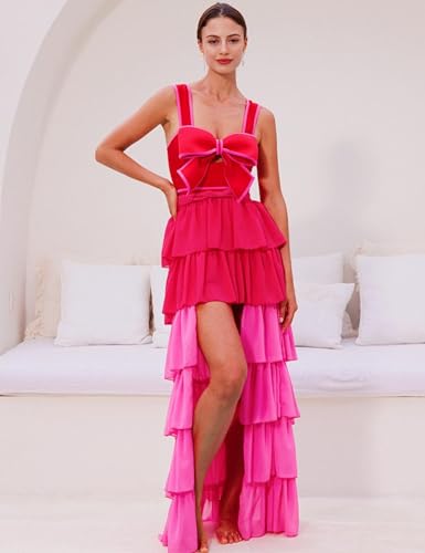 FLAXMAKER Bow Front Cut Out Color Block One Piece Swimsuit and Skirt4