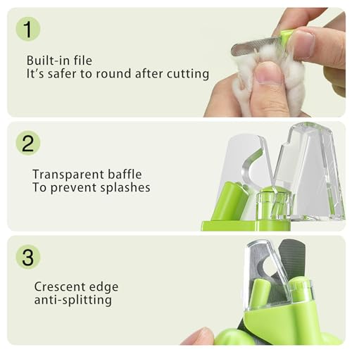 Image of Cactus Shaped Cat Nail Clippers - Durable, Ergonomic Pet Grooming Tool for Cats & Kittens - Safe, Sharp, and Comfortable Claw Trimmer(Green)