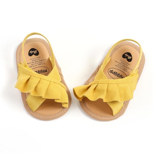 Image of HsdsBebe Baby Girls Sandals Bohemia Flower Bow Soft Sole Toddler First Walkers Beach Summer Shoes