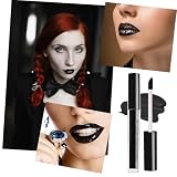 Matowa pomadka w płynie, czarny błyszczyk, wodoodporna, długotrwała, matowa szminka do Cosplay na Halloween, akcesoria do makijażu, bez okrucieństwa