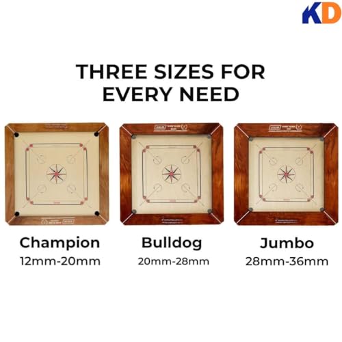 Image of KNK Carrom Board Sure SLAM Indoor Board Game Approved by Carrom Federation of India & Maharashtra Carrom Association (Bulldog, 24mm)