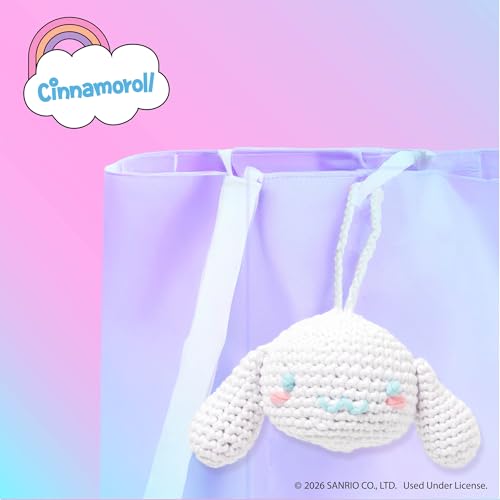 Image of Hello Kitty and Friends Crochet Kit - Cinnamoroll Bag Charm, Sanrio Crochet Kit for Beginners with Yarn, Starter Hooks, Step-by-Step Tutorials, DIY Craft, Great Teen Gifts