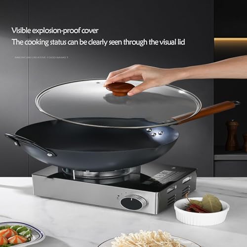 Wok antiadherente con tapa de vidrio y mango desmontable miniatura 5