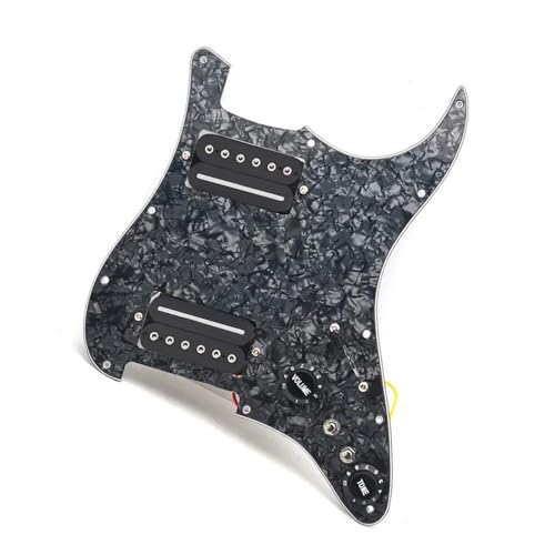 Micro de guitare pré-câblé double bobine HH avec plaque de protection guitare noir