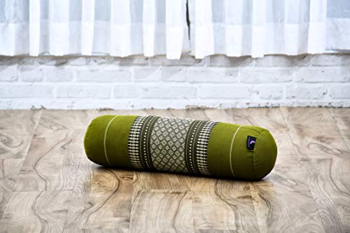 Image of Leewadee Small Yoga Bolster - Shape-Retaining Cervical Neck Roll, Tube Pillow for Comfortable Reading, Kapok Filling, 22 x 6 x 6 inches