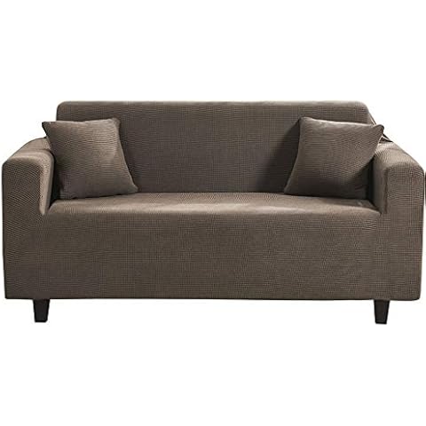 SIMIDA Sofa Cover,Sofa Slipcovers for Living Room, 2 Seater Sofa Covers with Soft Jacquard Lycra Fabric,Settee Covers Machine Washable (2 seater Brown) Cover