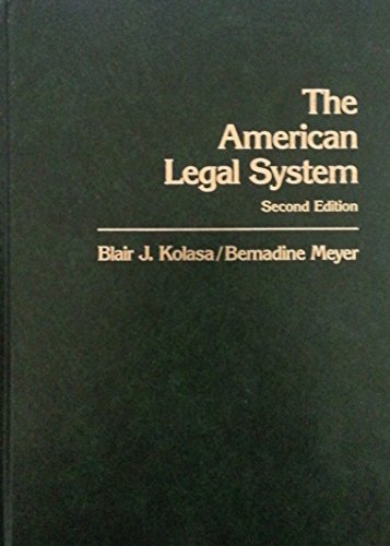 The American Legal System 0130279625 Book Cover