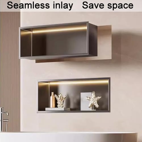 Étagère murale étanche haut de gamme en inox gris brossé avec LED - 3