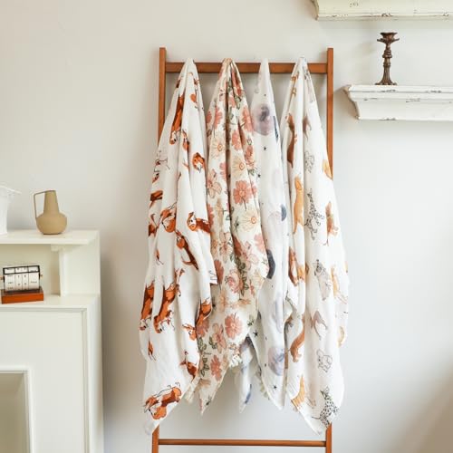 Image of insular Muslin Swaddle Blankets for Boys Girls, 2 Pack Receiving Baby Blanket Large 47 x 47 inches, Soft Breathable Swaddling Wrap for Unisex Newborn, Party Dogs&Labrador