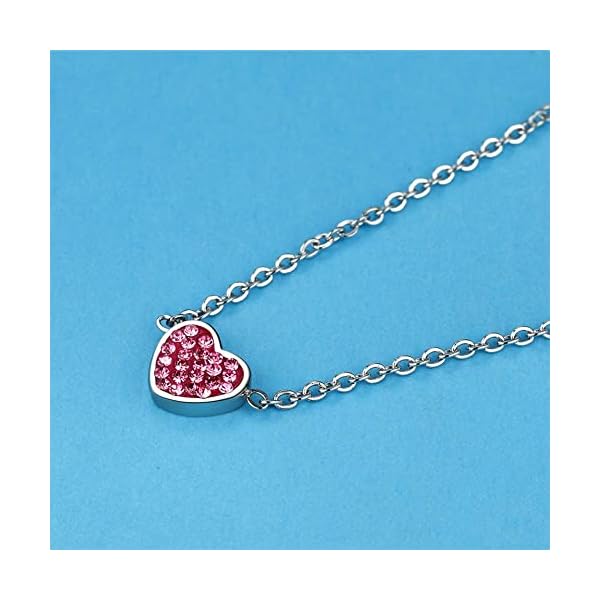Heart Shaped Ladies Necklace 925 Sterling Silver Rose Gold Plated Gemstone Pendant Necklace Birthday Gift Mom Gift Wife Gift Women's Necklace Mother's Day Gift - Image 6