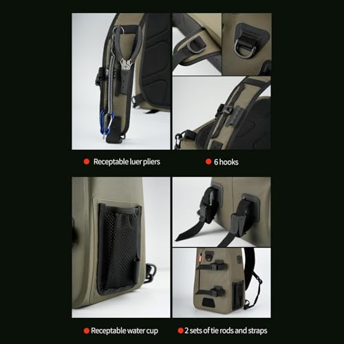 Aparejo de hombro multifuncional y mochila de cofre impermeable 9.5L delgada 6