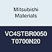 Mitsubishi Materials VC4STBR0050T0700N20 VC4STB Series Carbide Miracle End Mill, 4 Short Flute, Ball Nose Taper Shape, 20 mm Neck Length, 0.5 mm Corner Radius, 7? Taper Angle, 7 mm LOC