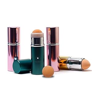 VESTABELA 2in1 Mattierender Vulkanstein Roller mit Ersatzstein und Makeup-Schwamm | Ölabsorbierender Gesichtsroller…