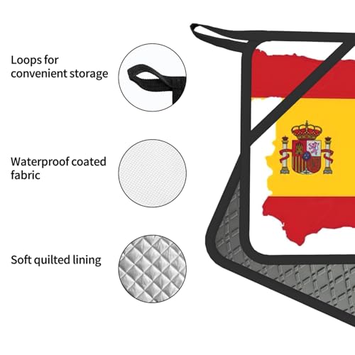 Manique silicone drapeau espagnol et dessous de plat souples | Lot de 4 - 6