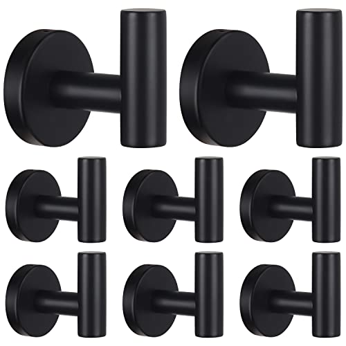 Image of Homagic Bath Towel Hooks, Coat Hook, Stainless Steel Matte Wall Hook, Heavy Duty Door Hanger, Towel, Robe, Clothes, Wardrobe, Sponges, Hook for Bathroom, Bedroom,