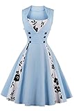 kleidung 50er jahren herren 1950er Retro Stil mit Dekorative Knöpfe an der Brust, ideal als Partykleid und Cocktailkleid Elegant für Hochzeit