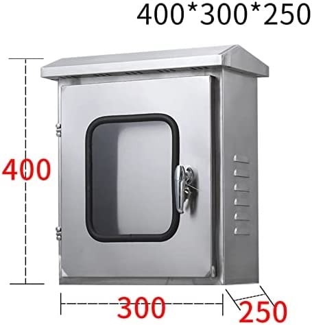 Scatola Elettrica A Parete Resistente alle Intemperie, Contenitore in Acciaio Inossidabile 304 Resistente per Elettronica, Scatola di Giunzione di Controllo(Un Colore-L30*W25*H40Cm)